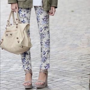 DL1961 Angel Floral Print Skinny Jeans, Size 27
